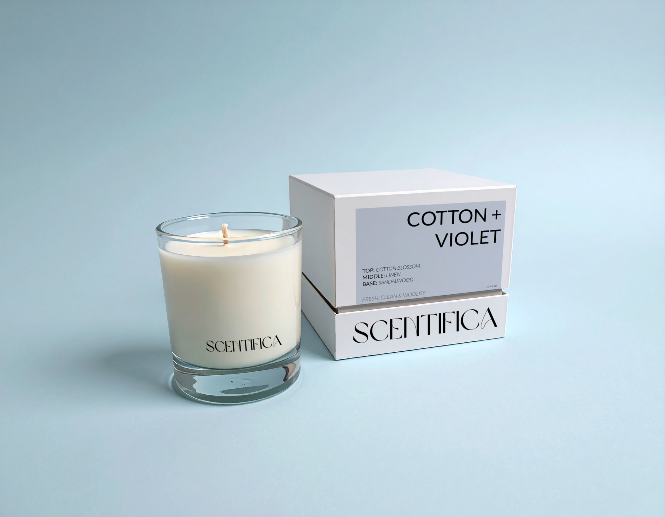 Cotton + Violet Soy Candle